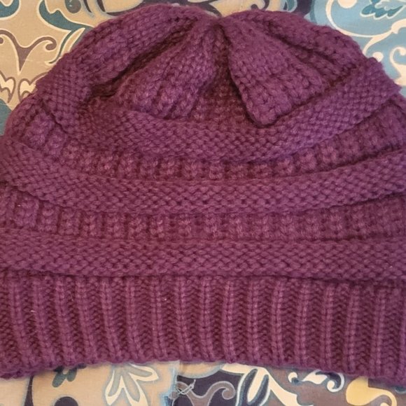 Like New... C.C (Cheveux Corp.) Women's Thick Soft Knit Beanie, Plum Purple - Picture 2 of 6